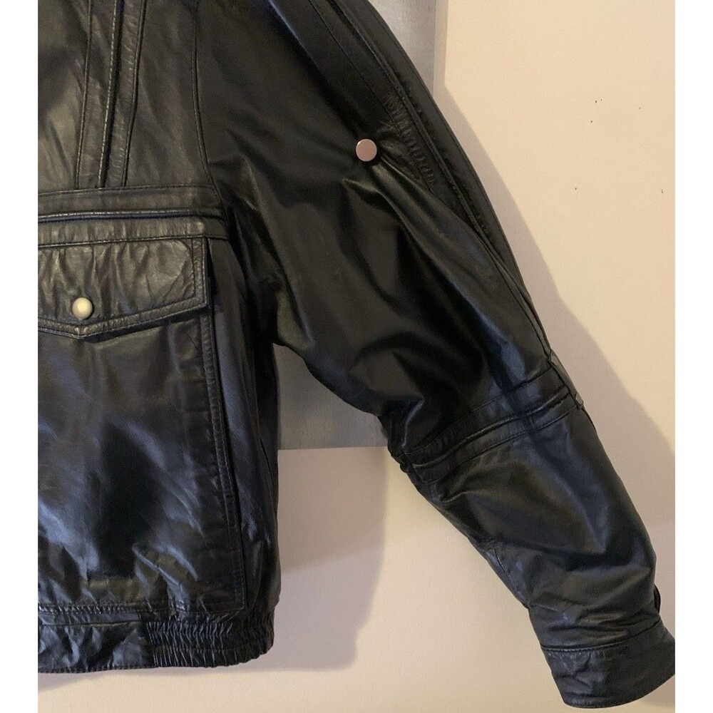 Motorcycle Jacket Insulated Studded Leather International Collection Sz42 Vtg - Picture 15 of 16